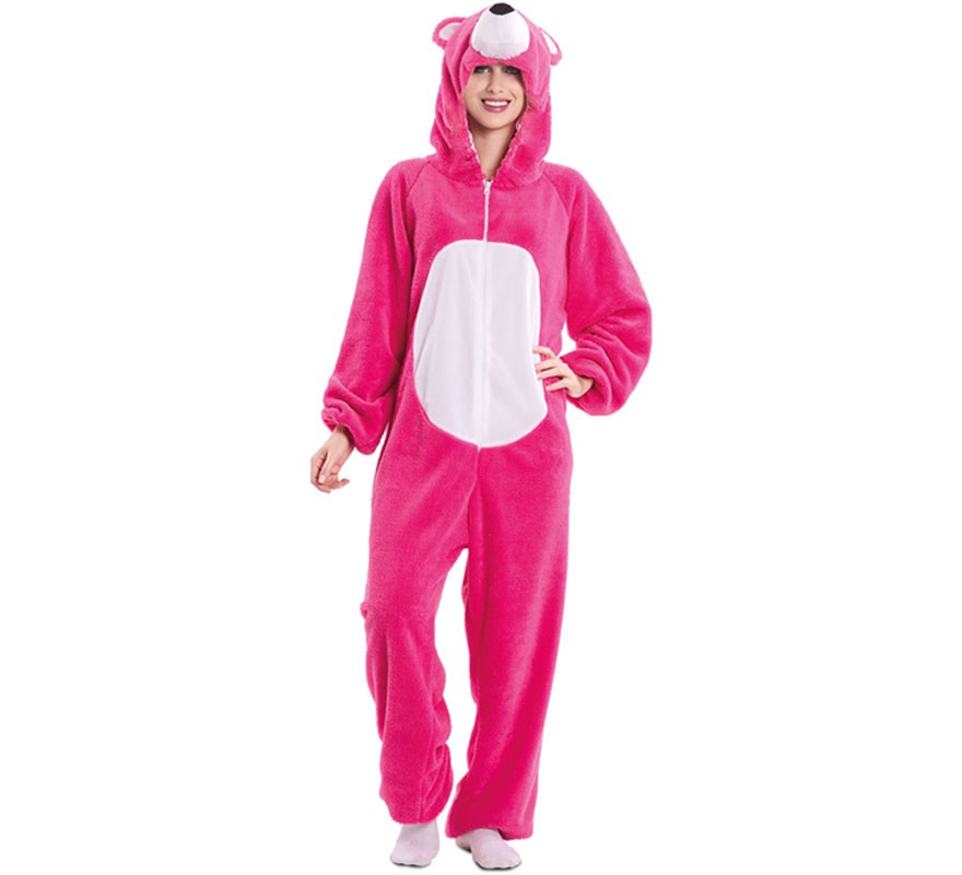 Fato de urso rosa para mulher