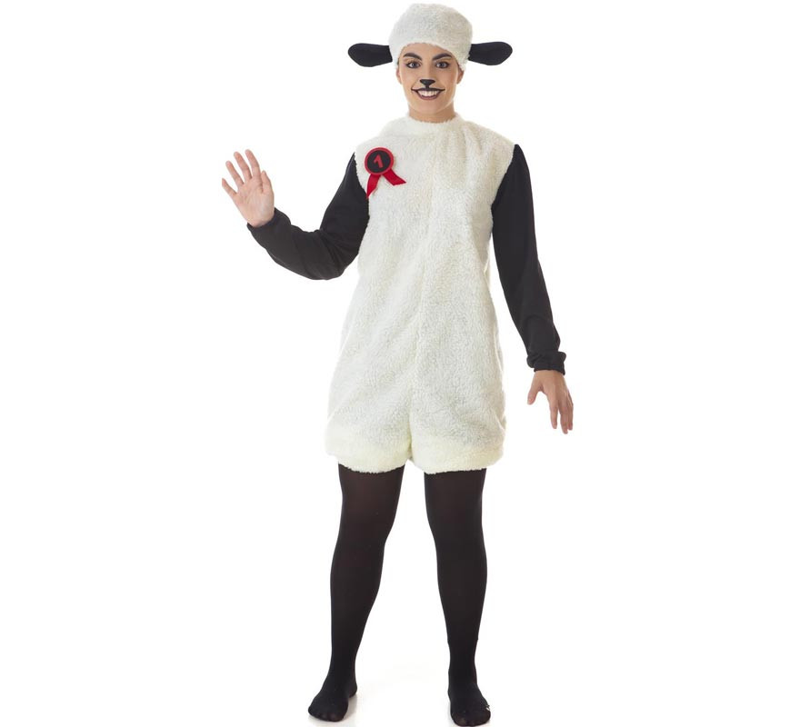 White Sheep Costume with Hood for Adults White Sheep Costume with Hood for Adults