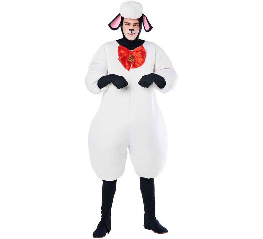 Sheep costume with bow for adults