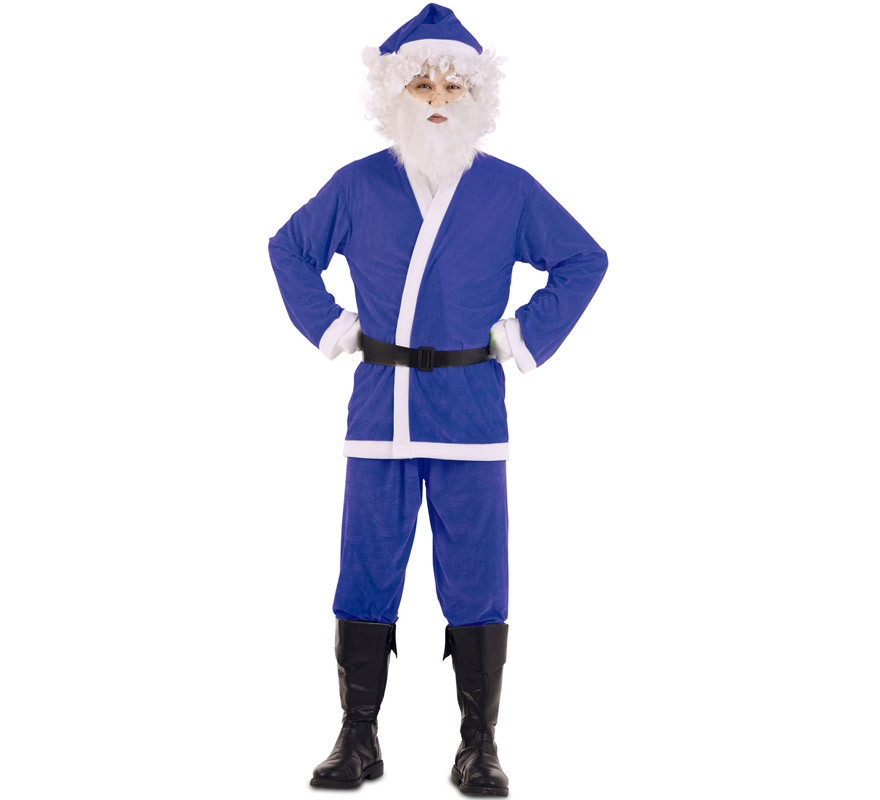 Fato de Papai Noel azul para homem Fato de Papai Noel azul para homem