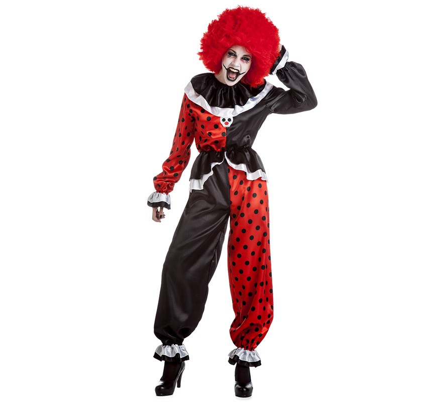 Fato de palhaço diabólico para mulher