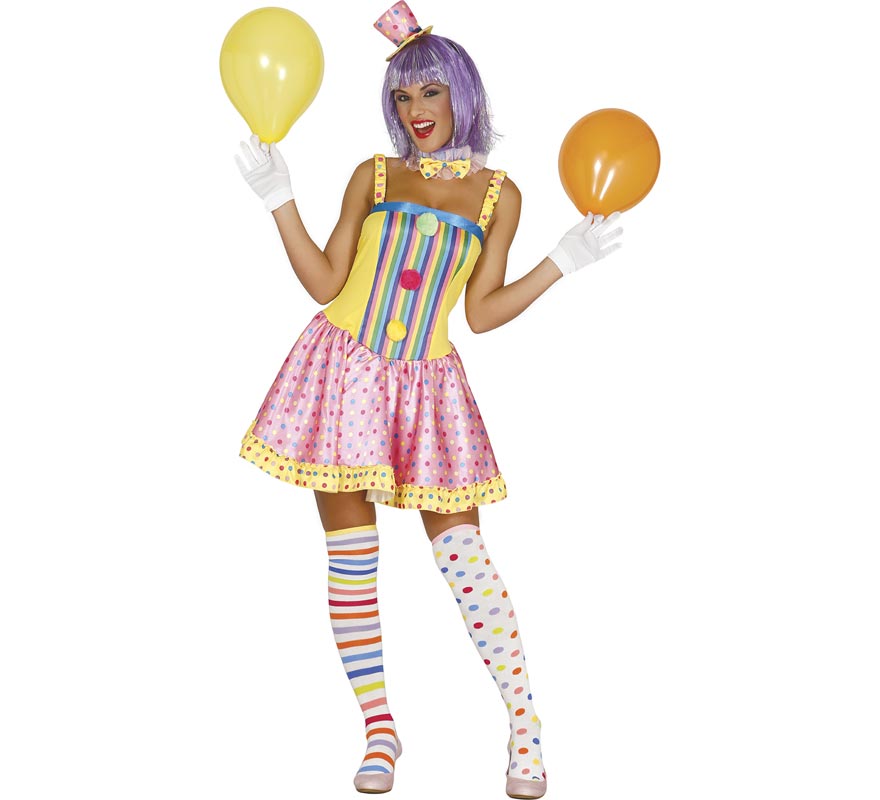 Fato de palhaço multicolorido para mulher Fato de palhaço multicolorido para mulher