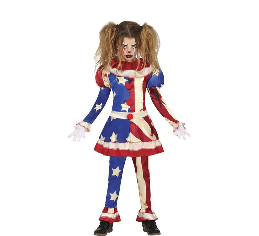 Bloody Patriot Clown Costume for Girls