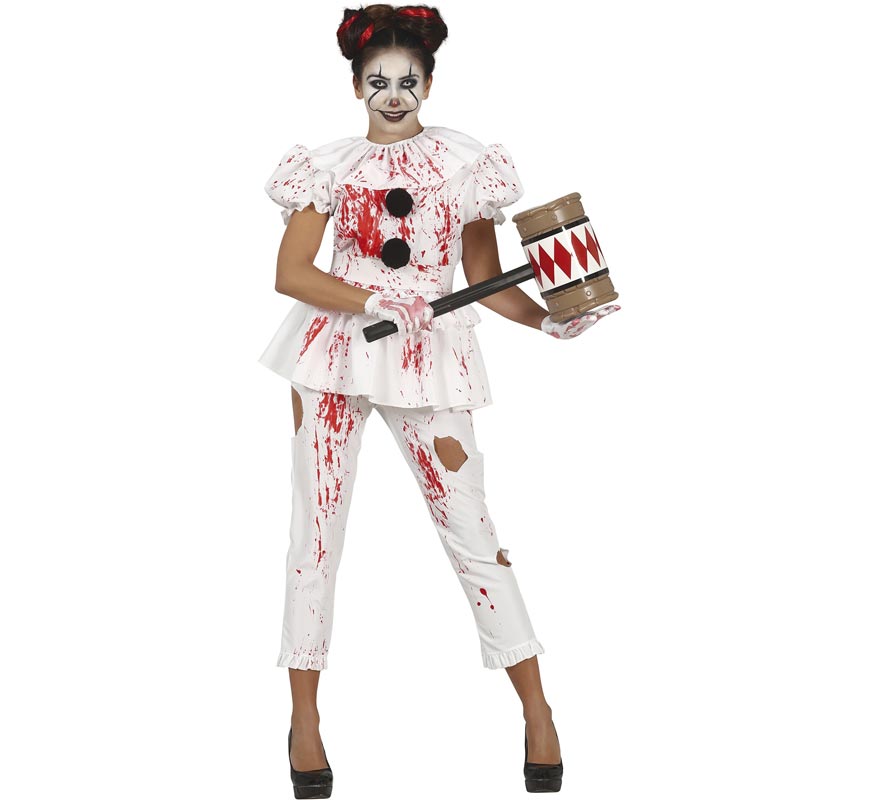 Fato de palhaço sangrento com calças para mulher