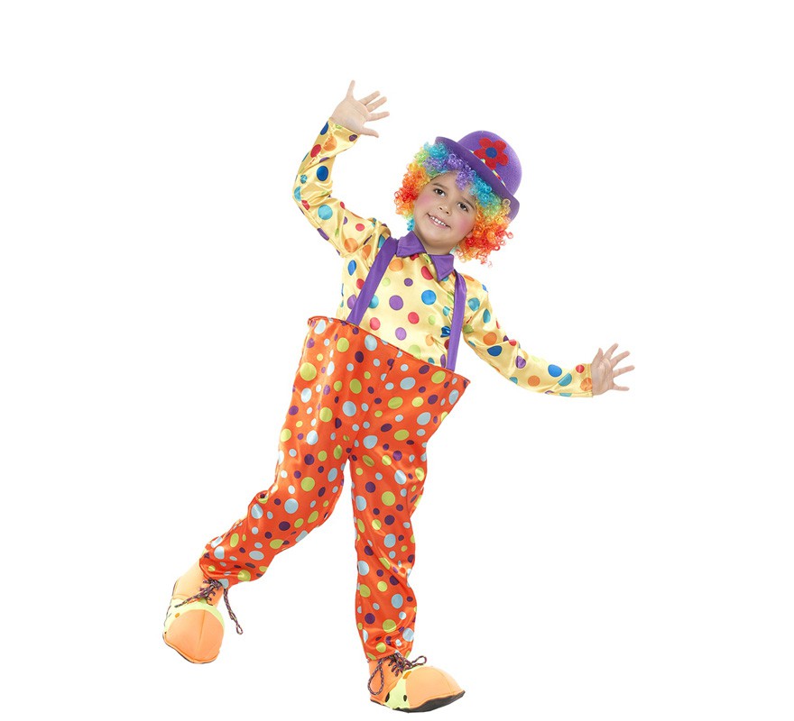 Polka dot clown costume for children