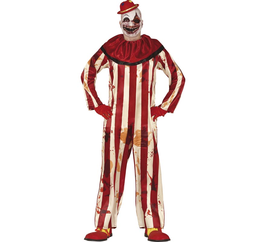 Striped Clown Costume for Men