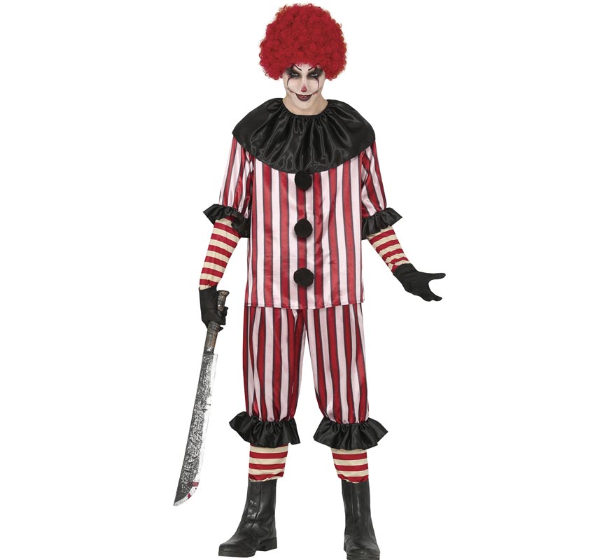 Fato de palhaço listrado masculino