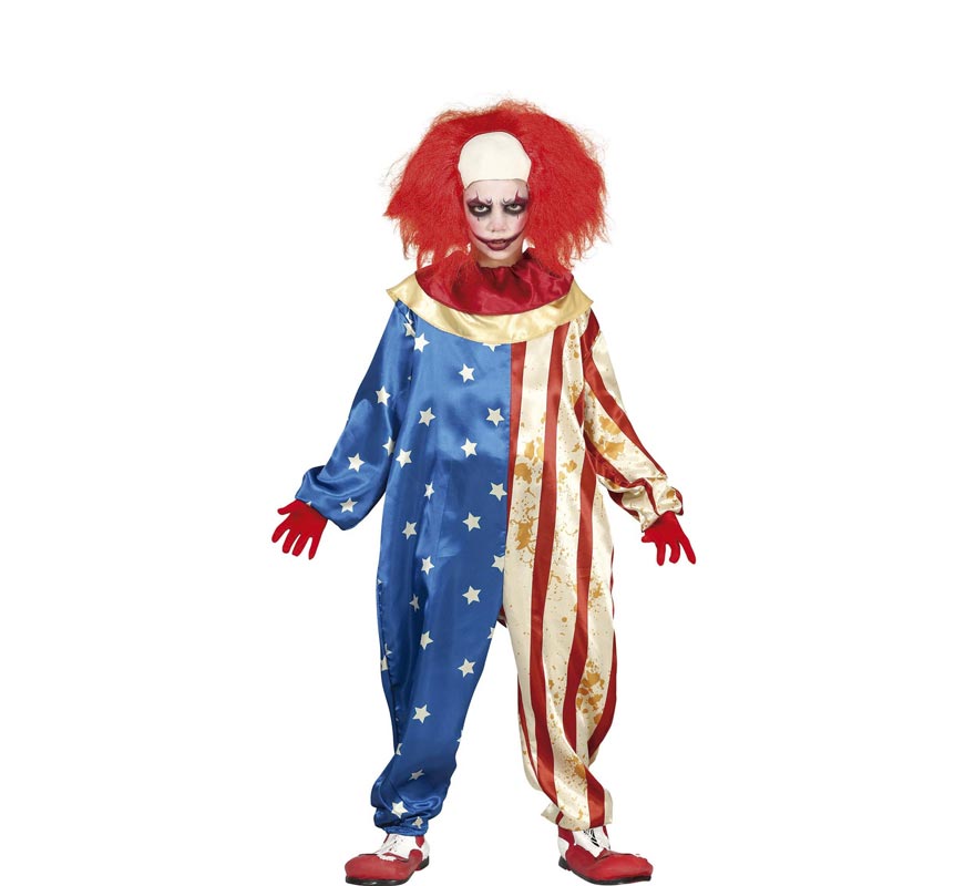 Fato de Palhaço Patriota Malvado para Meninos