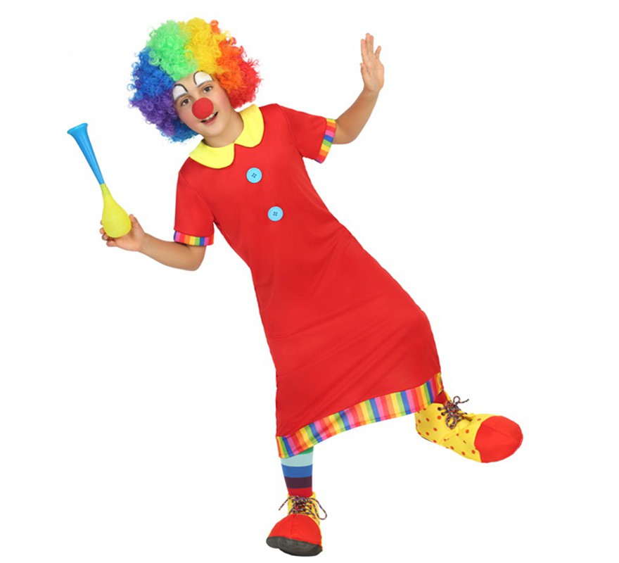 Fato de palhaço vermelho para menino