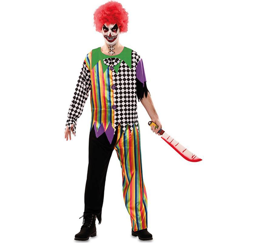 Multicolor Sinister Clown Costume for men