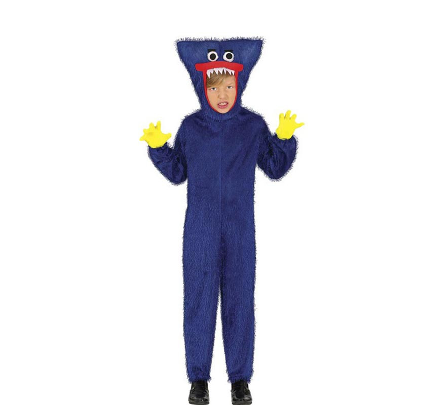 Fato de pelúcia de videogame azul para crianças