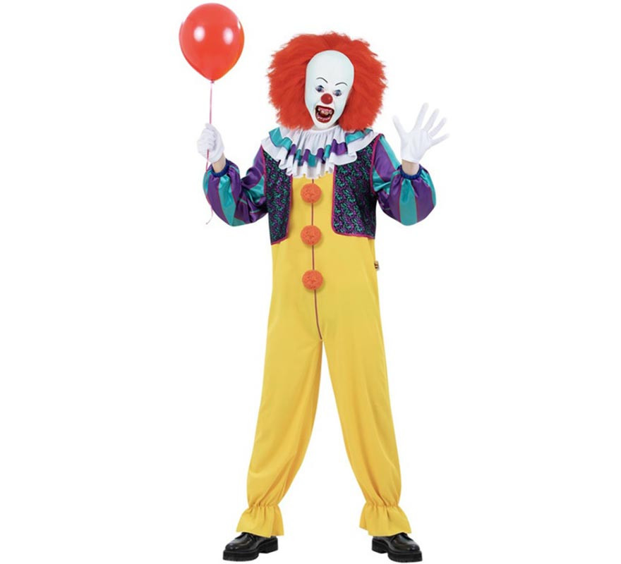 Yellow and Purple Pennywise IT Costume for Men Yellow and Purple Pennywise IT Costume for Men