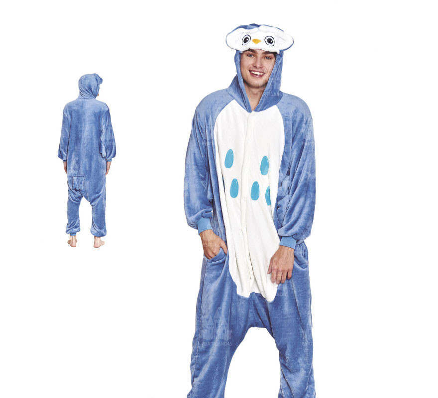 Purple Owl Pajama Costume for Adults