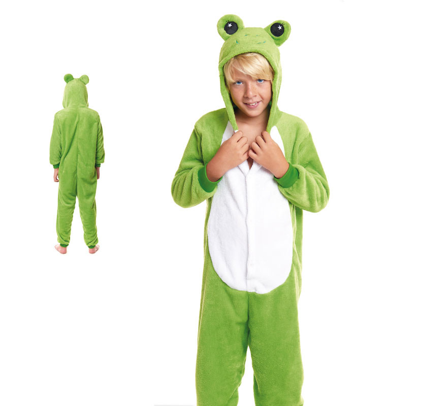 Green Frog Pajama Costume with Hood for Boy
