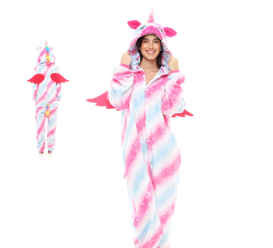 Uri Unicorn Pajama Costume with Wings for Adults