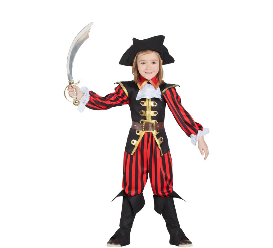 Fato de pirata às riscas para menino