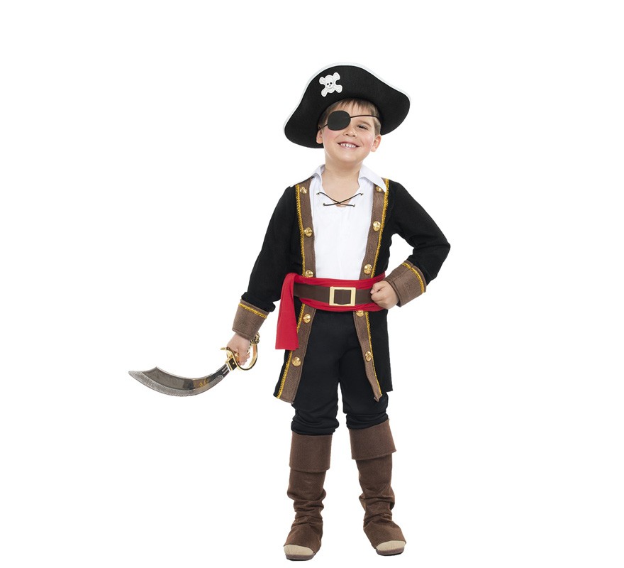 Fato de Casaca pirata preto para menino