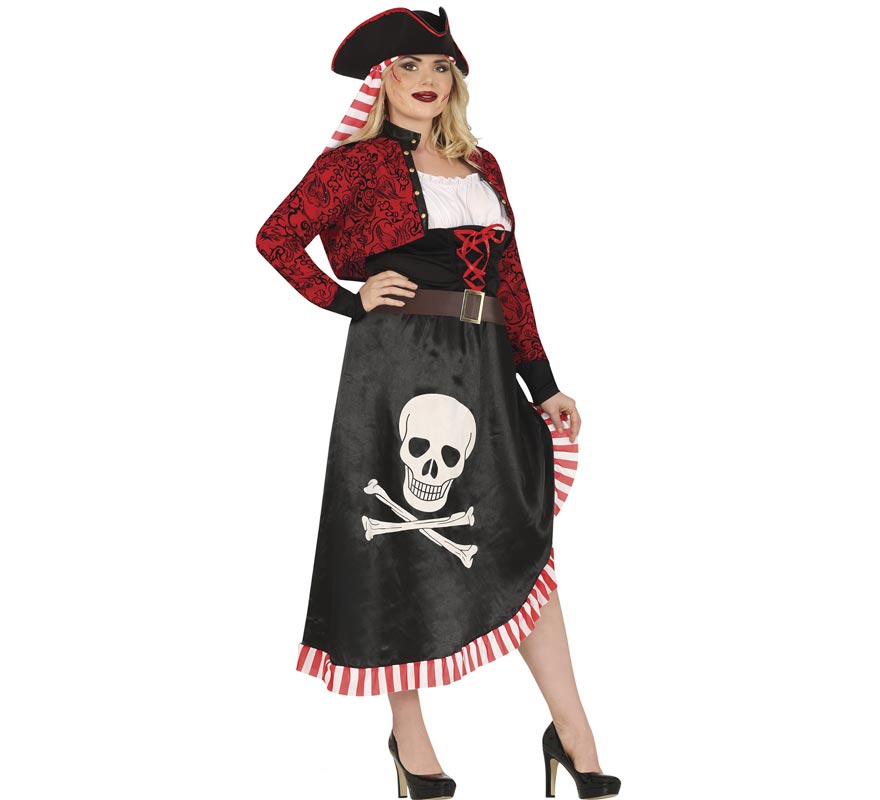 Fantasia de pirata com saia para mulheres