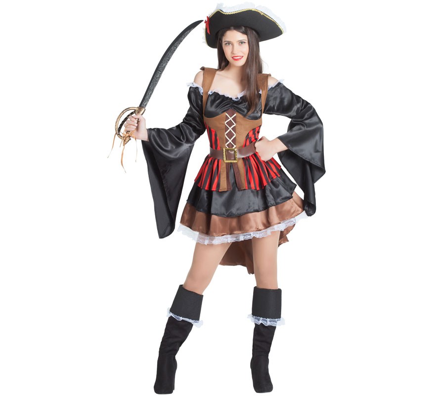 Fato de pirata com folhos para mulher Fato de pirata com folhos para mulher