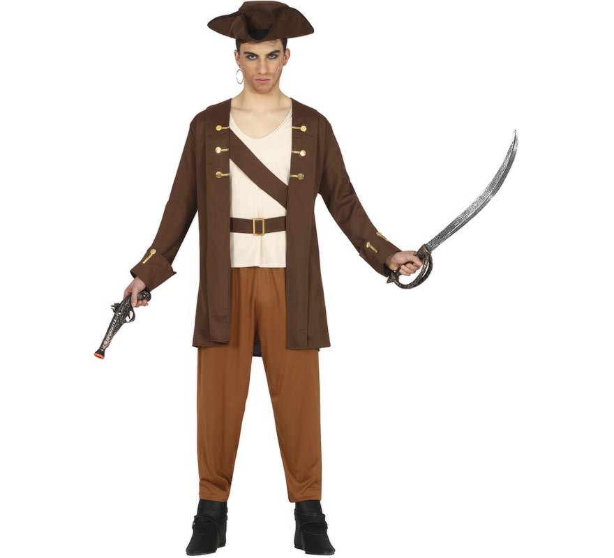 Brown Navigator Pirate Costume for Teenagers