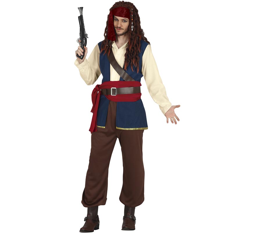 Fato de navegador pirata rebelde para homem