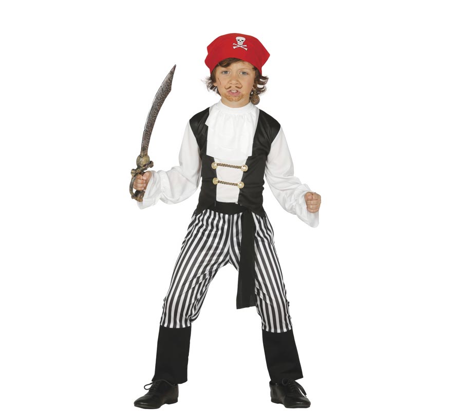 Fato de pirata às riscas para criança Fato de pirata às riscas para criança