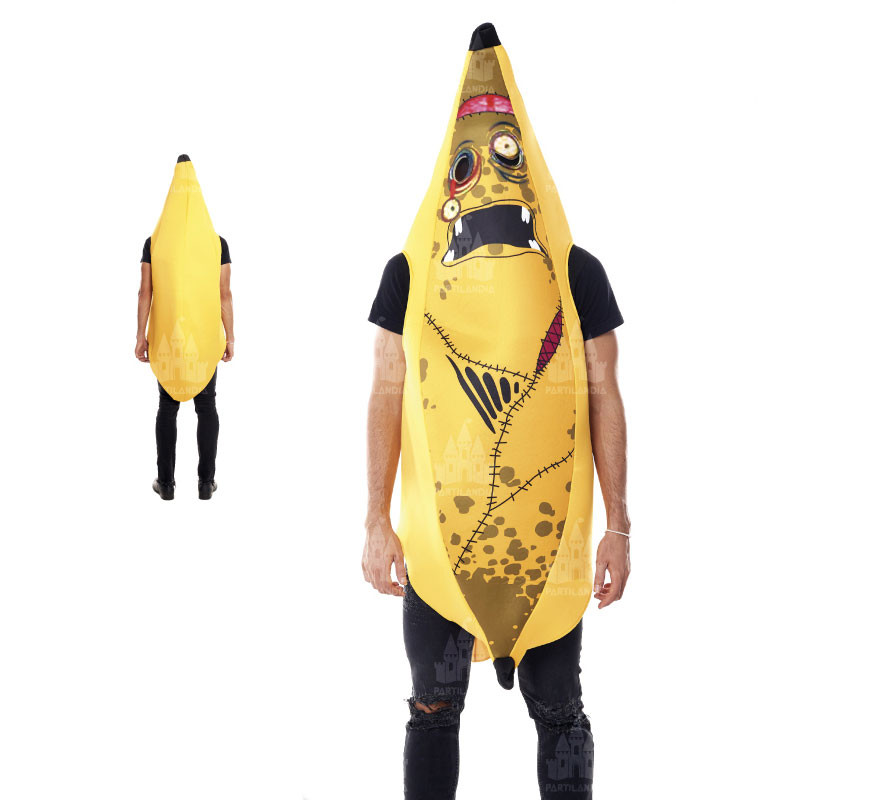 Fato de banana zumbi amarela para homem