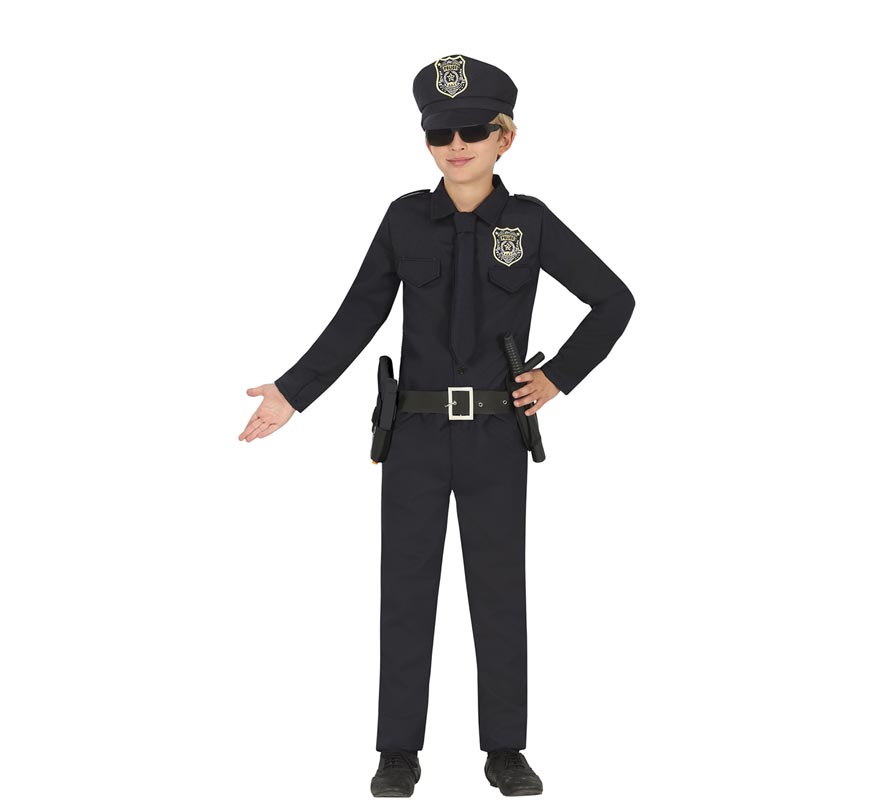 Fato de polícia de cidade grande para criança