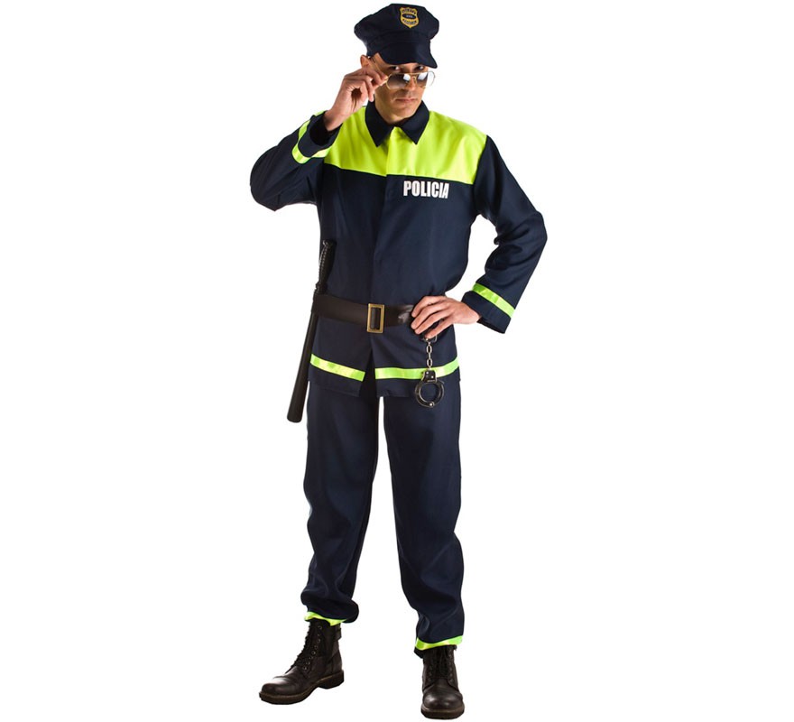 Fato de polícia local para homem