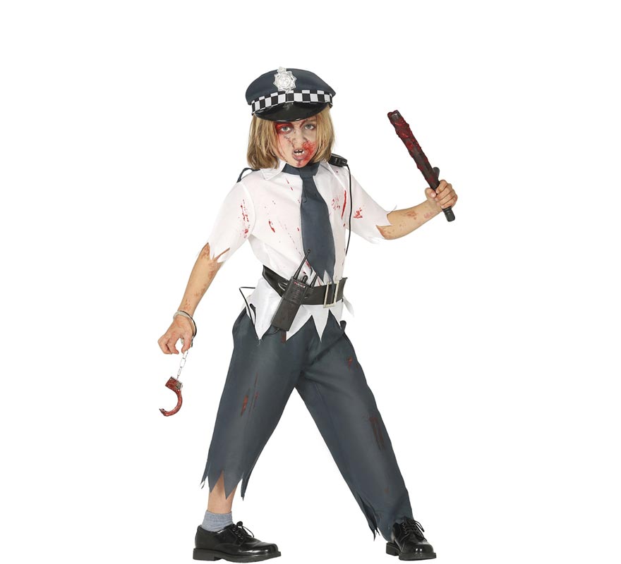 Fato de polícia zombie para menino