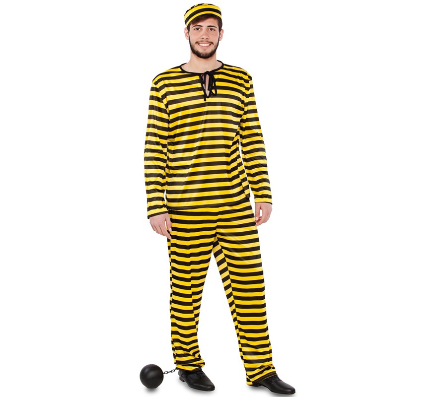 Fato de prisioneiro amarelo para homem