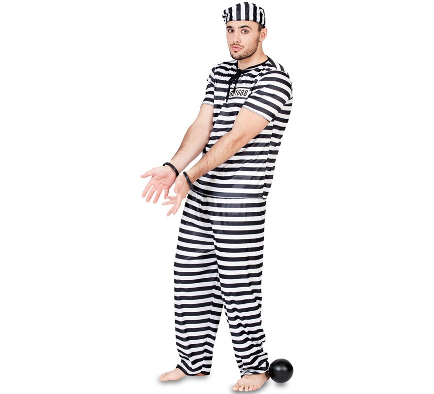 Fato de prisioneiro com número para homem