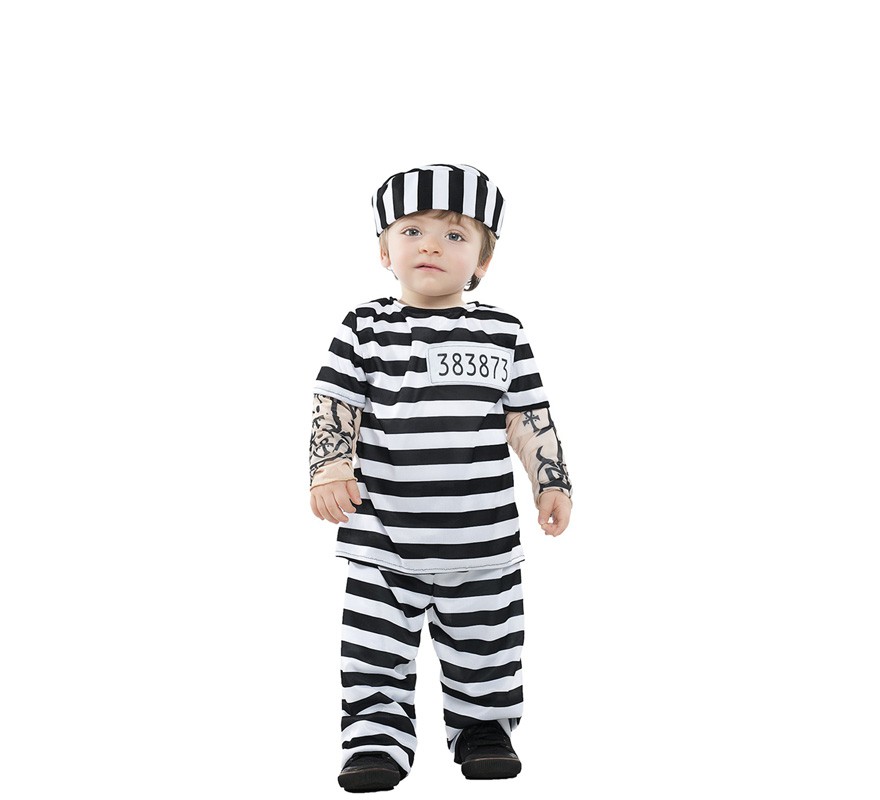 Fato de prisioneiro tatuagem para bebé