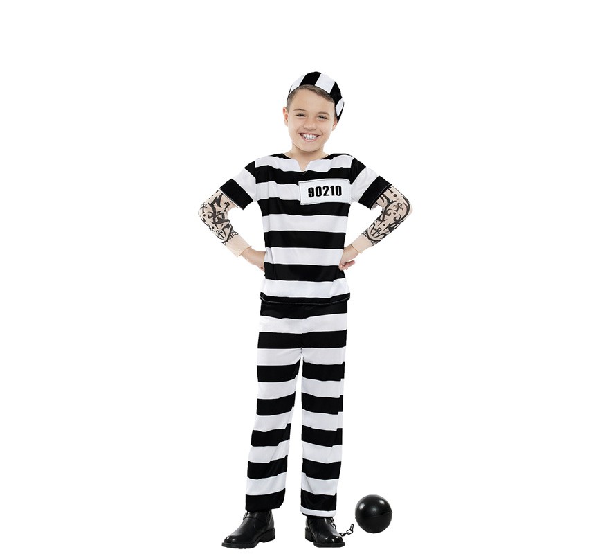 Fato de prisioneiro tatuagem para menino