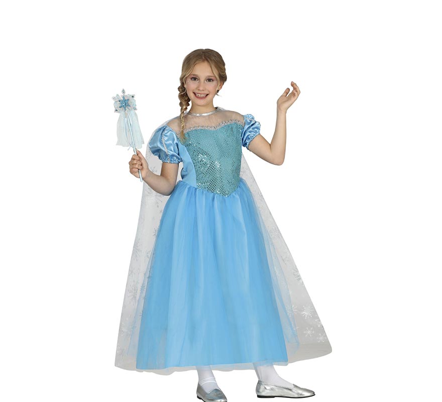 Fato de princesa de gelo azul para menina