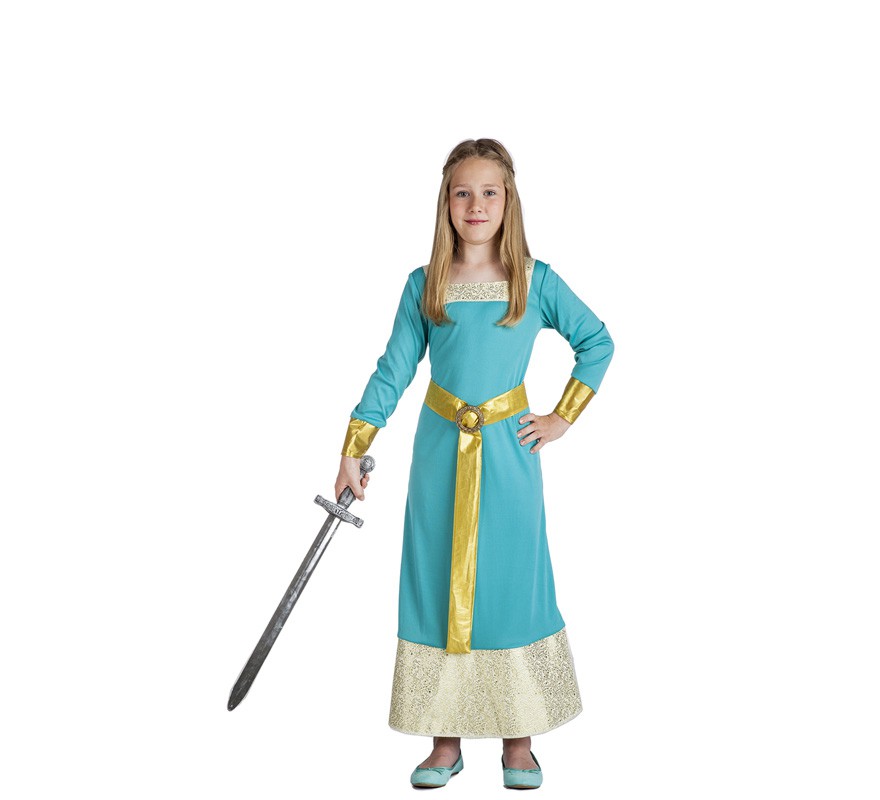 Blue Medieval Princess costume for girls