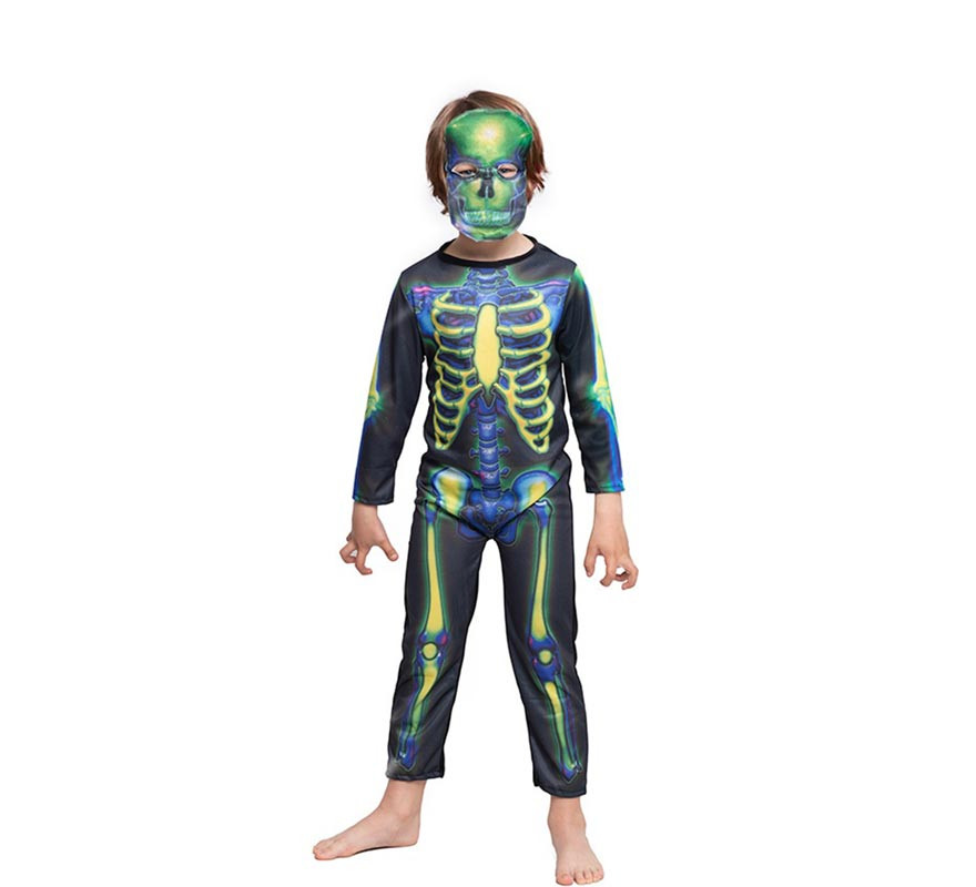Multicolor Skeleton Print Costume for Boy