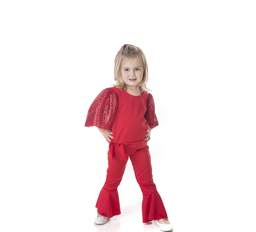 Red Raffaella Carrà costume for girls Red Raffaella Carrà costume for girls