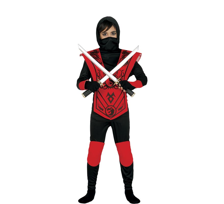 Traje Ninja vermelho de vários tamanhos