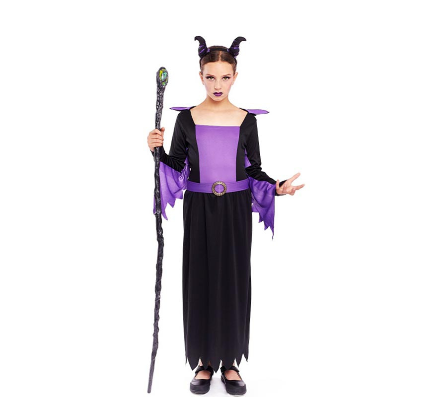 Fato de Rainha Má Hornos para menina