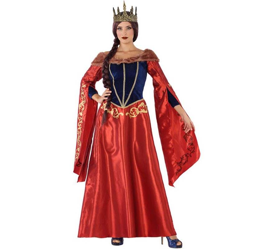 Red Medieval Queen costume for women