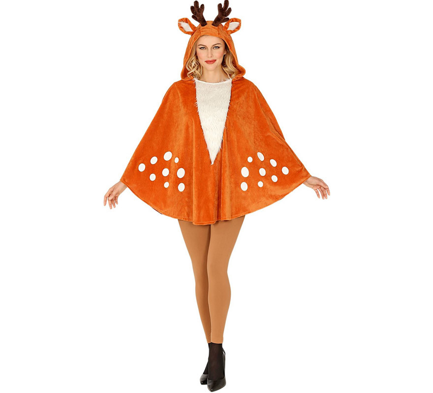 Coquette Reindeer Costume or Poncho with hood for adults