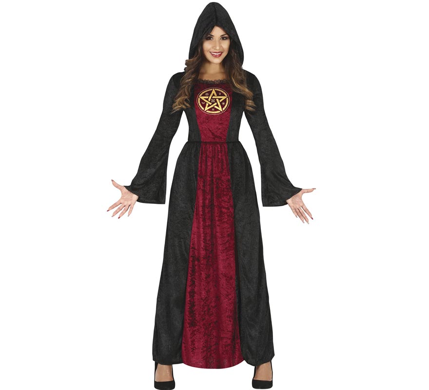 Fato de ritualista com capuz para mulher