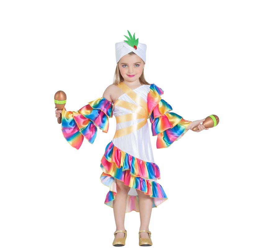 Fato de Rumbera Blanca para menina