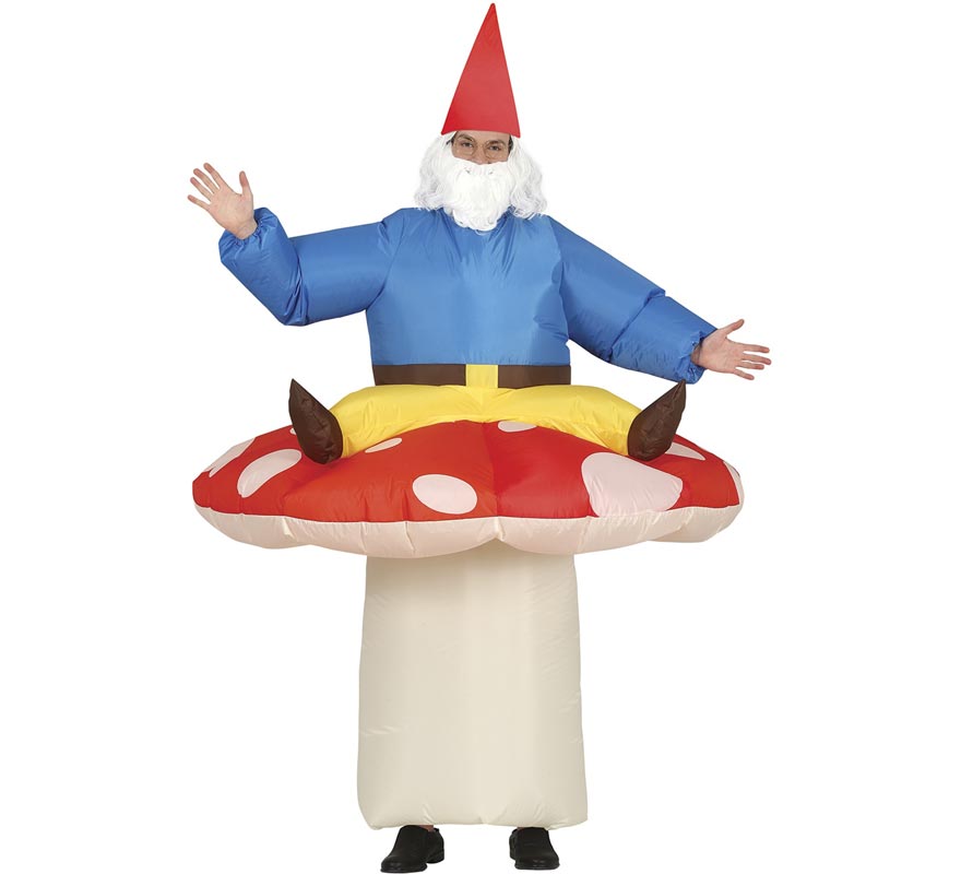 Inflatable Mushroom Costume with Dwarf for adults