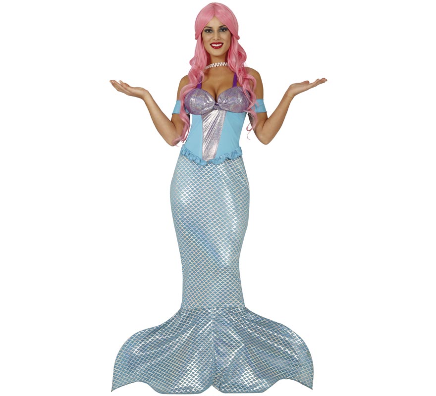 Fato de Pequena Sereia Azul para mulher
