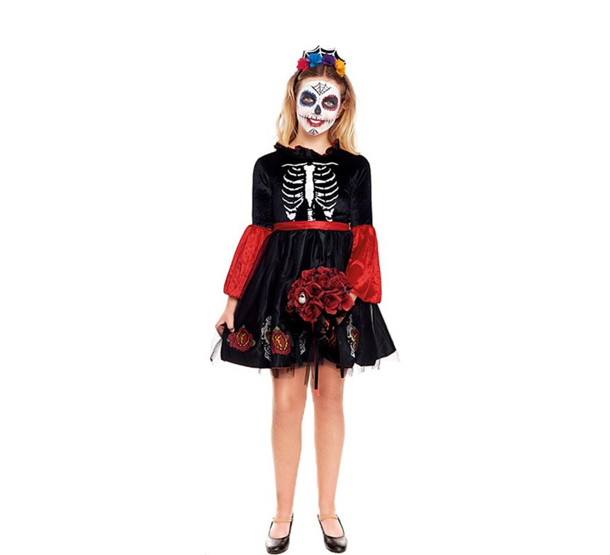 Fato de Princesa Catrina Caveira para menina