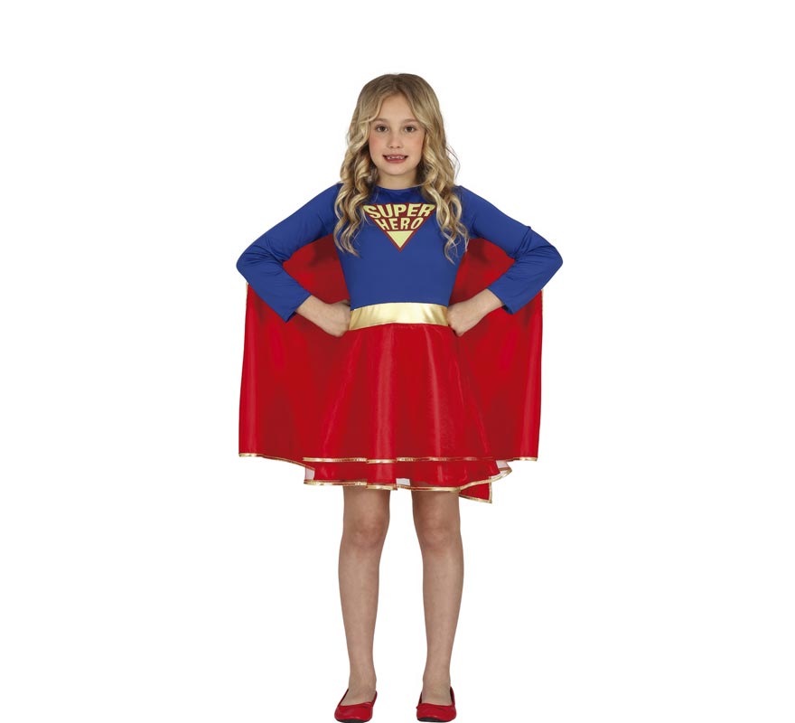 Fato de super heroína com saia para menina