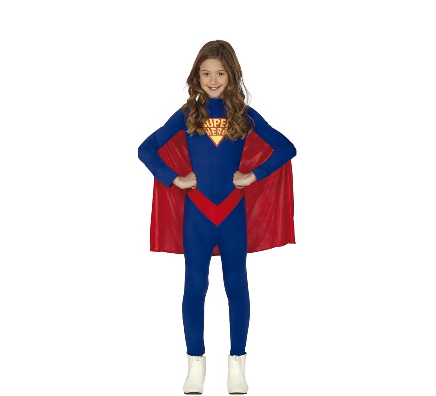 Fato de super-herói azul para crianças Fato de super-herói azul para crianças