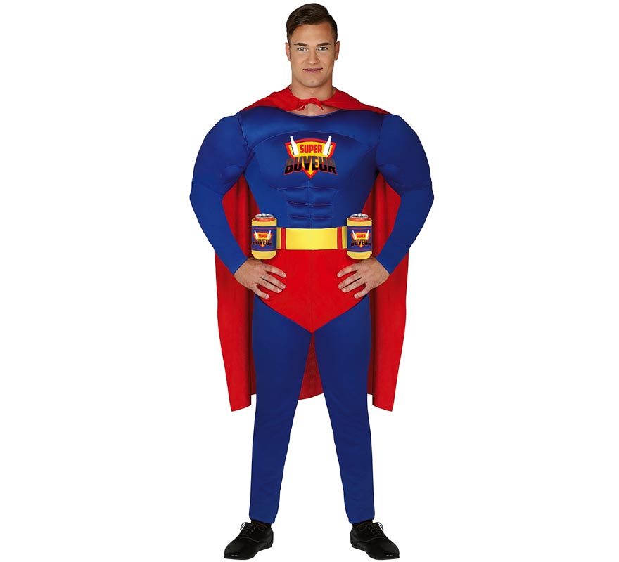 Fato de super-herói bebendo para homem